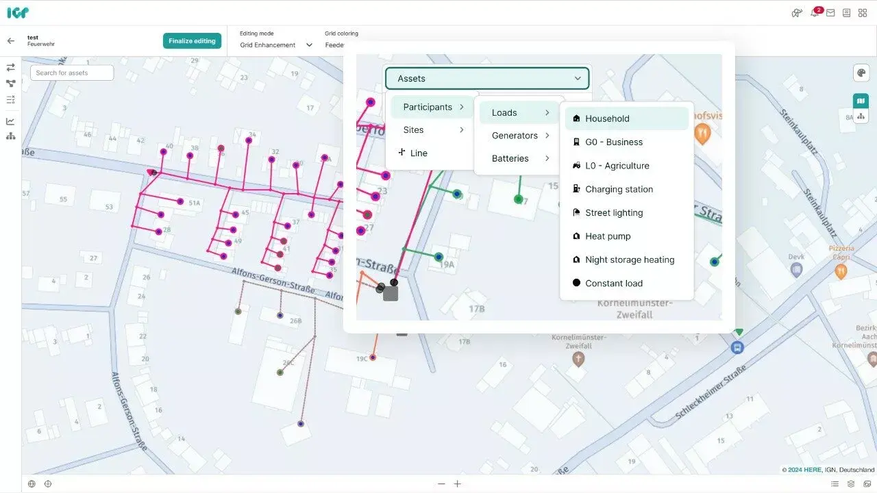 Plan a completely new grid area from scratch based on anticipated loads and feeders or modify the existing one.